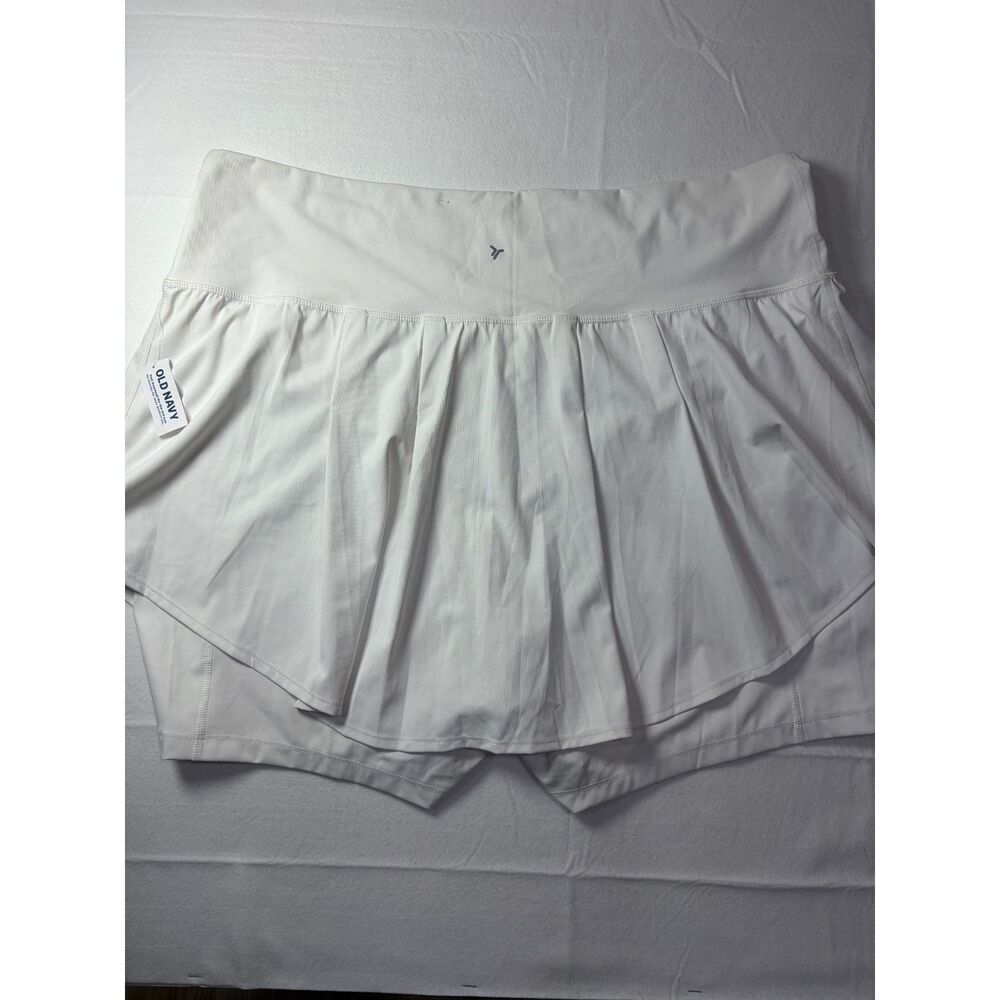 Old Navy Powersoft High Rise Ruffled Athletic Skort White NWT Womens 3X